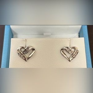 International Diamond Center heart shaped diamond earrings